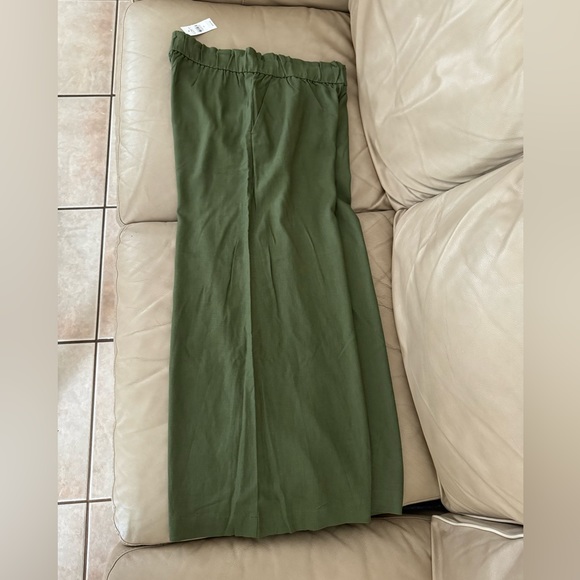 LOFT Elastic waistband wide leg linen blend pants - Picture 8 of 11